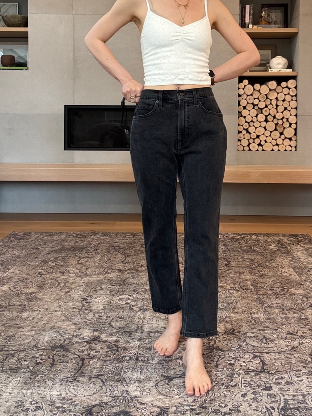 Everlane Cheeky original Black High-Rise Straight-Leg Jeans 29 - Picture 2 of 12